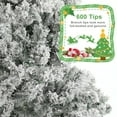 thumbnail image 7 of 6 Ft Premium Snow Flocked Full Artificial Frosted White Fake Christmas Tree, Reinforced Metal Base, Home, Office, Party, Holiday Indoor Decoration, 7 of 7