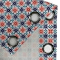 thumbnail image 4 of Ambesonne Moroccan Grommet Curtain, Star Tiles, 50" x 84", Navy Blue Scarlet, 4 of 6
