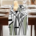thumbnail image 3 of Table Runners 72 Inches Long Dress Scarves, Sage Green Black Geometric Farmhouse Kitchen/Dining Table Runner, Coffee Tablerunners, Abstract Art Modern Line 18x72 Inch, 3 of 9