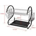 thumbnail image 5 of Multifunctional S-shaped Dual Layers Bowls & Dishes & Chopsticks & Spoons Collection Shelf Dish Black, 5 of 5