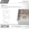 thumbnail image 4 of Stylish Undermount 16" Stainless Steel Double Bowl Kitchen Sink with Grid and Strainer S-509XG, 4 of 11