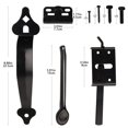 thumbnail image 5 of Pestillo de puerta Pestillo de pulgar Hardware Pestillo de puerta para cerca de madera Pestillos autoblocantes resistentes con mango de 8 pulgadas Kit de puerta para cerca de madera y puerta abatible, 5 of 5
