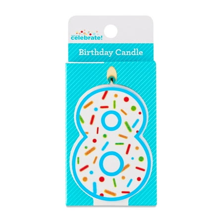 Multicolor Confetti Number 8 Birthday Candle, by Way To Celebrate
