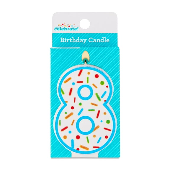 Multicolor Confetti Number 8 Birthday Candle, by Way To Celebrate