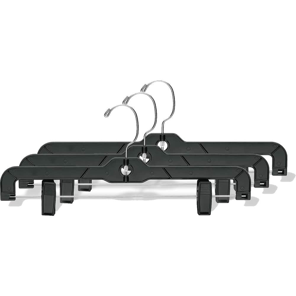INTERNATIONAL HANGER Heavy Duty Black Plastic Bottom Hanger for Pants, 25 Pack