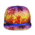 thumbnail image 2 of Fotbe Palm Trees at Sunset Flat Bill Visor Cap Classic Snapback Hat Polyester Foam Trucker Hat Trucker Cap Adjustable Baseball Cap, 2 of 9