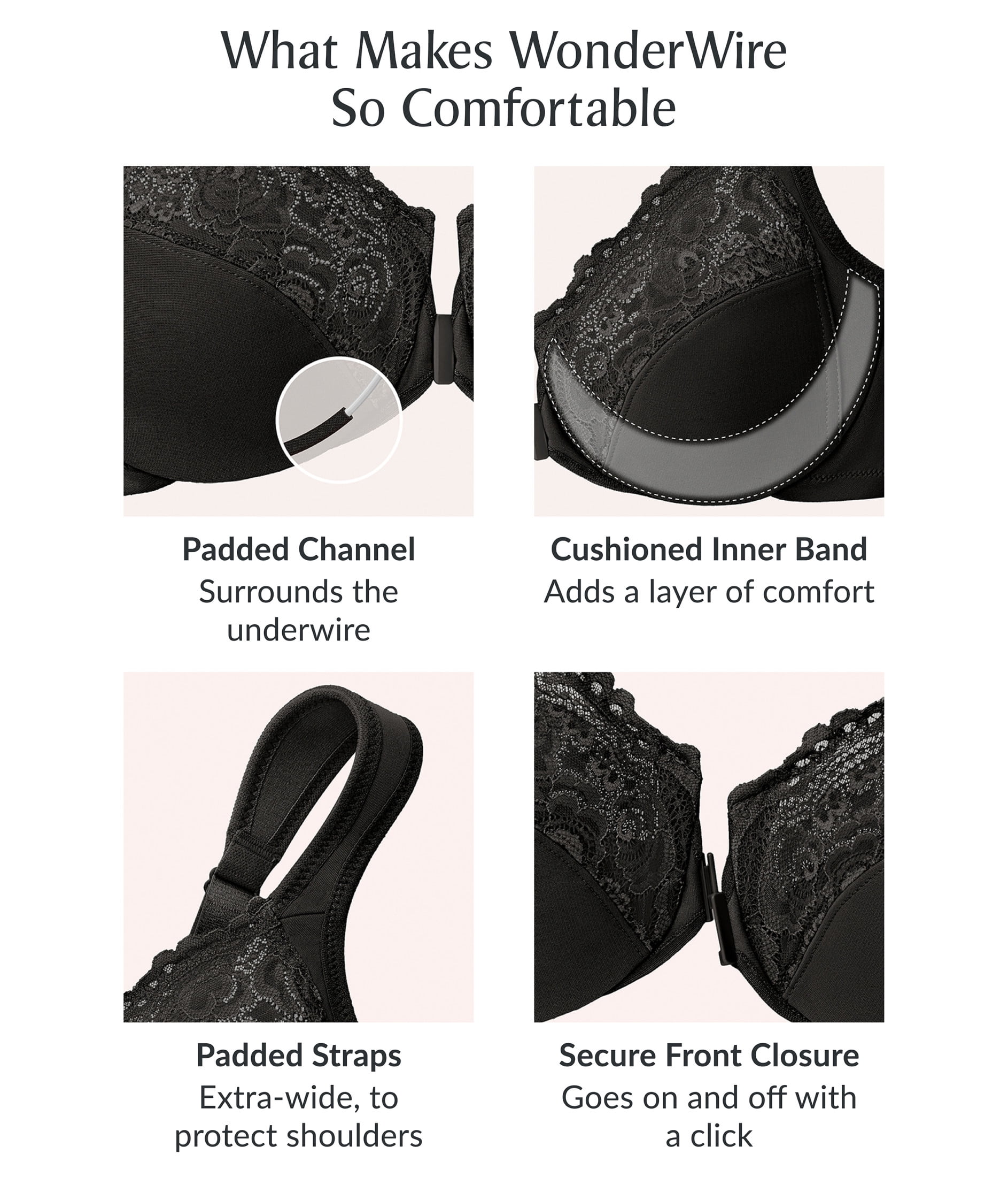 Glamorise WonderWire Front-Closure Underwire Bra 1245 (Women's & Women's Plus)
