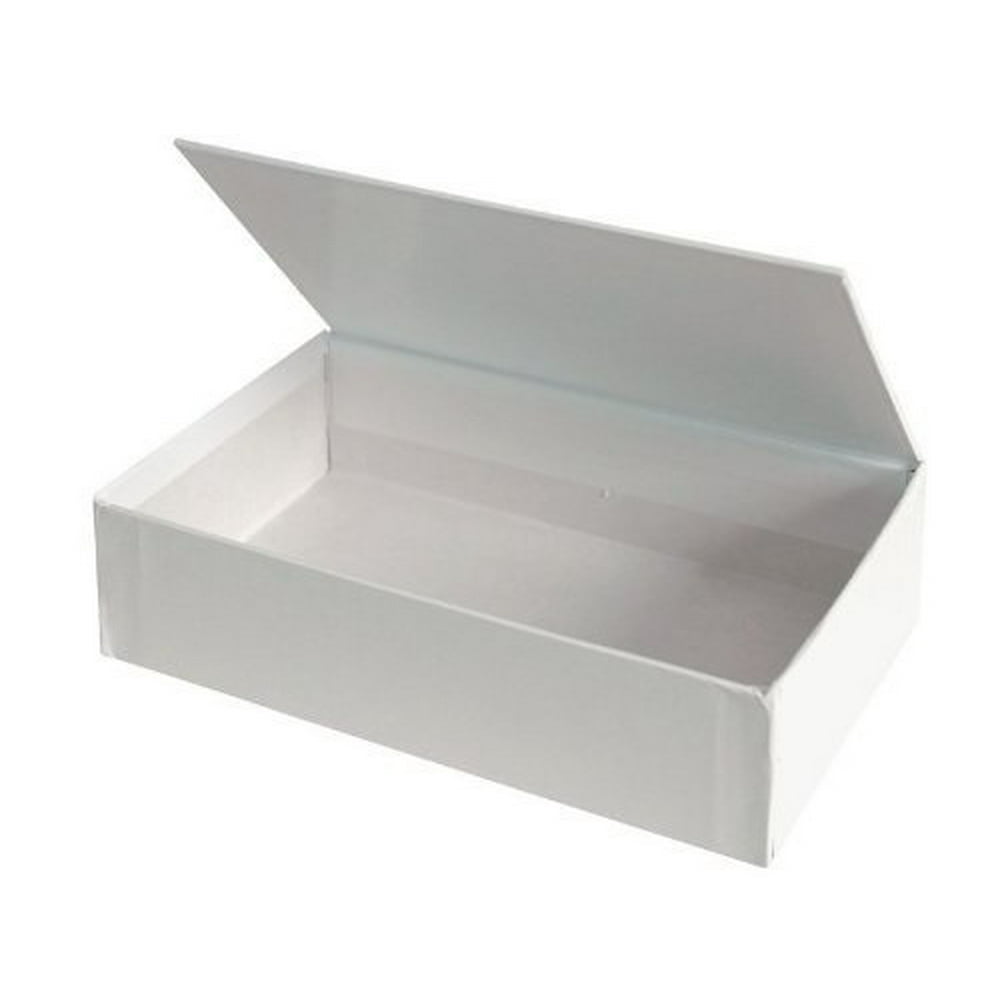 creative hobbies ready to decorate white paperboard box with hinged lid