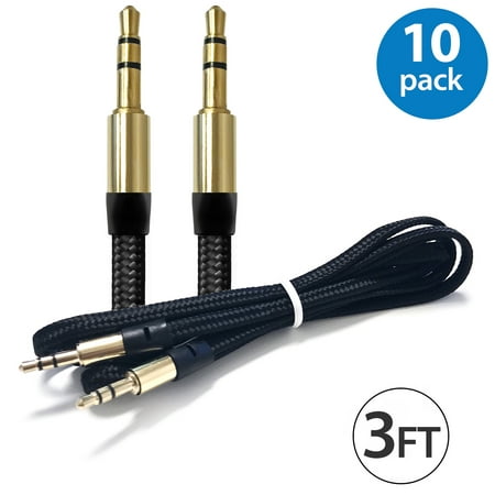 10x Afflux 3.5mm AUX AUXILIARY Cable Male Male Stereo Audio Cord For Android Samsung iPhone iPad iPod PC Computer Laptop Tablet Speaker Home Car System Handheld Game Headset High Quality (Top 10 Best Ipad Games)