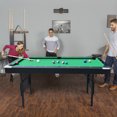 thumbnail image 5 of Miniyam 5.5ft Folding Pool Table, Portable Billiards Game Table with Accessories for Families, Green, 5 of 8
