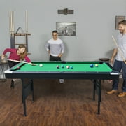 Miniyam 5.5ft Folding Pool Table, Portable Billiards Game Table with Accessories for Families, Green