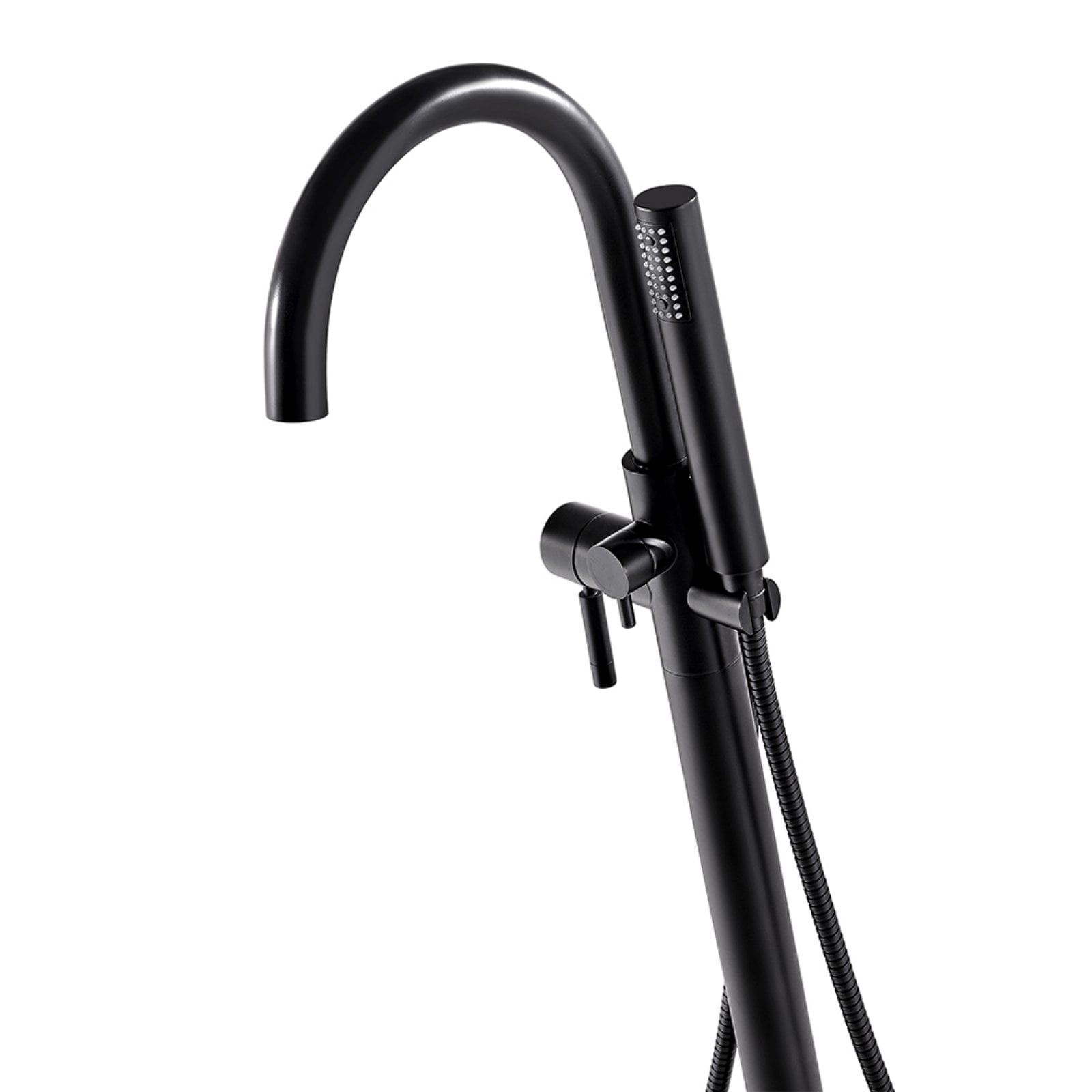 Ove Decors Athena Single-Handle Floor-Mounted Roman Tub Faucet with Hand Shower in Matte Black