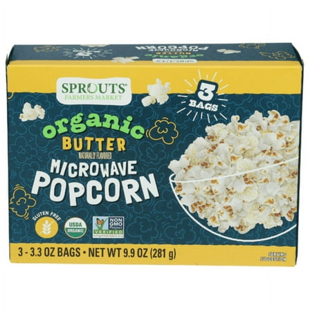 SPTs Organic Butter Popcorn 9.9 oz - Pack of 5