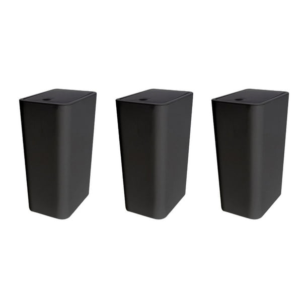 3 piezas Baño Pequeño bote de basura con canasta de residuos de tapa Desgastamiento de la basura para la sala de estar para el dormitorio de la sala