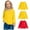Yellow, variant on 3 Pack Cotton Long Sleeve Tee Shirts for Girls Kids Toddlers' Basic Crewneck Tops T-Shirts