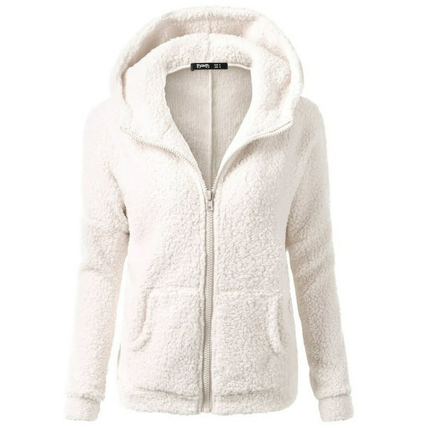 Puntoco Abrigo de suéter con capucha para mujer Abrigo de invierno cálido de lana con cremallera Abrigo de algodón Outwear Whxl Puntoco Puntoco-4900