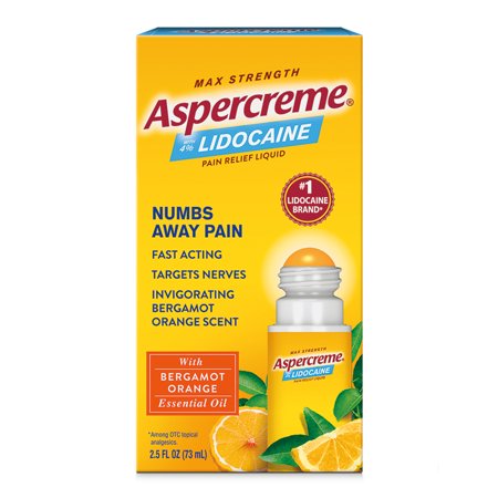 Aspercreme 4% Lidocaine  Bergamot Orange  2.5 oz No Mess Applicator