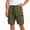 Army Green, variant on Men's Casual Pants Elastic Waist Solid Tooling Shorts Pockets Solid Shorts