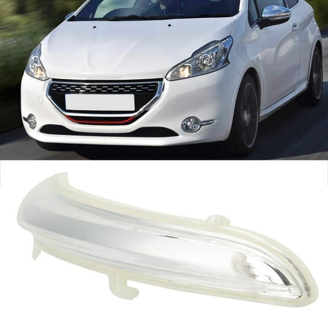 Indicator Light Cover, Clear Lens Side Mirror Indicator Turn Light Cover Housing Replacement for 208 2012-2017