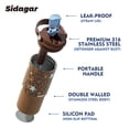 thumbnail image 3 of Sidagar 26 fl oz Stainless Steel Insulated Water Bottle with Handle, Leakproof Straw Lid, Leopard Print, 3 of 9