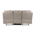 thumbnail image 4 of Hanna Manual Double Recliner Sofa-Latte Brown Grain Leather-87 Inch, 4 of 6