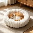 thumbnail image 4 of Calming Donut Dog Bed for Small Dogs & Cats, Washable Round Plush Cuddler, Anti-Anxiety Sleeping Cushion, 40x40cm, 4 of 7