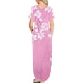thumbnail image 4 of Ovzne Robes d'Été pour Femmes 2025 Robe pour Femme Mode Robe Décontractée Imprimée à Manches Courtes Col Rond avec Poches Robe de Printemps Manches Courtes Imprimée Liquidation, 4 of 4