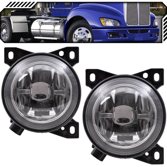 EPIC LIGHTING OE Style Halogen Fog Lights Assembly Replacement for KENWORTH PETERBILT 08-19 T660 13-20 579 11-16 587 [ KW2592100 P541062100 ] Pair