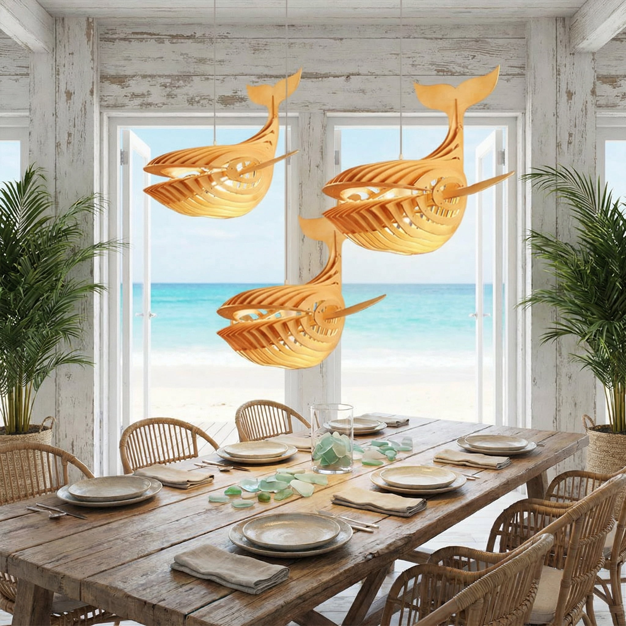 LittleGlovo Laser Cut File Whale lamp wood pendant light fixture DIY shark lampshade hanging shadow lamp