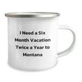 thumbnail image 2 of Montana Enthusiast Gifts, Funny Camping Mug for Birthday, 'I Need A Six Month Vacation Twice A Year To Montana', Gifts from Family to Friends, 2 of 4