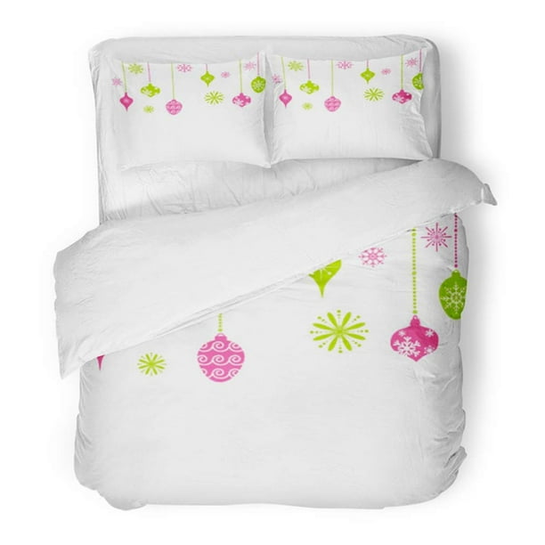 Kxmdxa 3 Piece Bedding Set Pink Retro Ornaments Green Lime Whimsical Snowflake Hanging Beads Hot Cute Twin Size Duvet Cover With 2 Pillowcase For Home Room Decoration Com Kxmdxa 3 Piece Bedding Set Pink Retro, Lime Green Pink Bedding