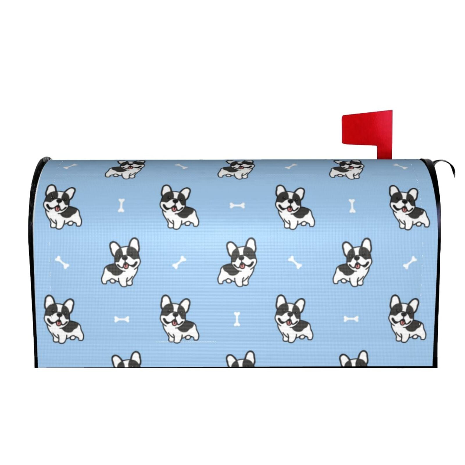 Xecao Brown French Bulldog for Mailbox Cover with Magnetic Strips, Waterproof and Sunscreen, Adds a Decorative Touch to Your Garden Yard.