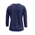 thumbnail image 5 of Telankuip 3/4 Length Sleeve Womens Tops Solid Color Stretch Slim Fit Crew Neck Casual T-Shirts Soft Comfortable Going out Basic Tees 2026 Simple and Stylish Summer Clothes Dark Blue M, 5 of 5