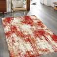 thumbnail image 2 of Red Area Rugs 3x5 ft Modern Abstract Gradient Red Geometric Texture Washable Rug Non Slip Indoor Carpet Absorbent Floor Mat for Living Room Bedroom Dining Room, 2 of 9