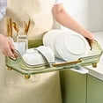 thumbnail image 4 of 2-Tier Dish Drying Rack for Kitchen Counter – Rustproof Drainer Tray with Automatic Drainage System, Large Capacity Storage Shelf, Detachable Utensil Holder, Space-Saving Compact Desig, 4 of 7