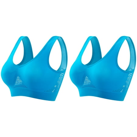 (2-Pack) Rinsvye Womens Sports Bra Seamless Big Bras Wirefree Breathable Yoga Bra 36 C Womens Bra Comfort Sleep Bra Workout Bra s for Women Running