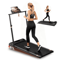 3-in-1 Treadmill with Handlebar, 2.5HP Under Desk Walking Pad, 5% Manual Incline, LED Display, Portable Folding Treadmill for Home and Office