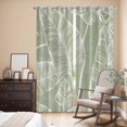 thumbnail image 3 of Tropical Bloom Silhouettes Kitchen Curtains 84 Inch Length, Green Palm Leaf Grommet Top Bedroom Living Room Curtains, Light Filtering Cafe Curtain Drapes 2 Panels Set 84''x84'', 3 of 9