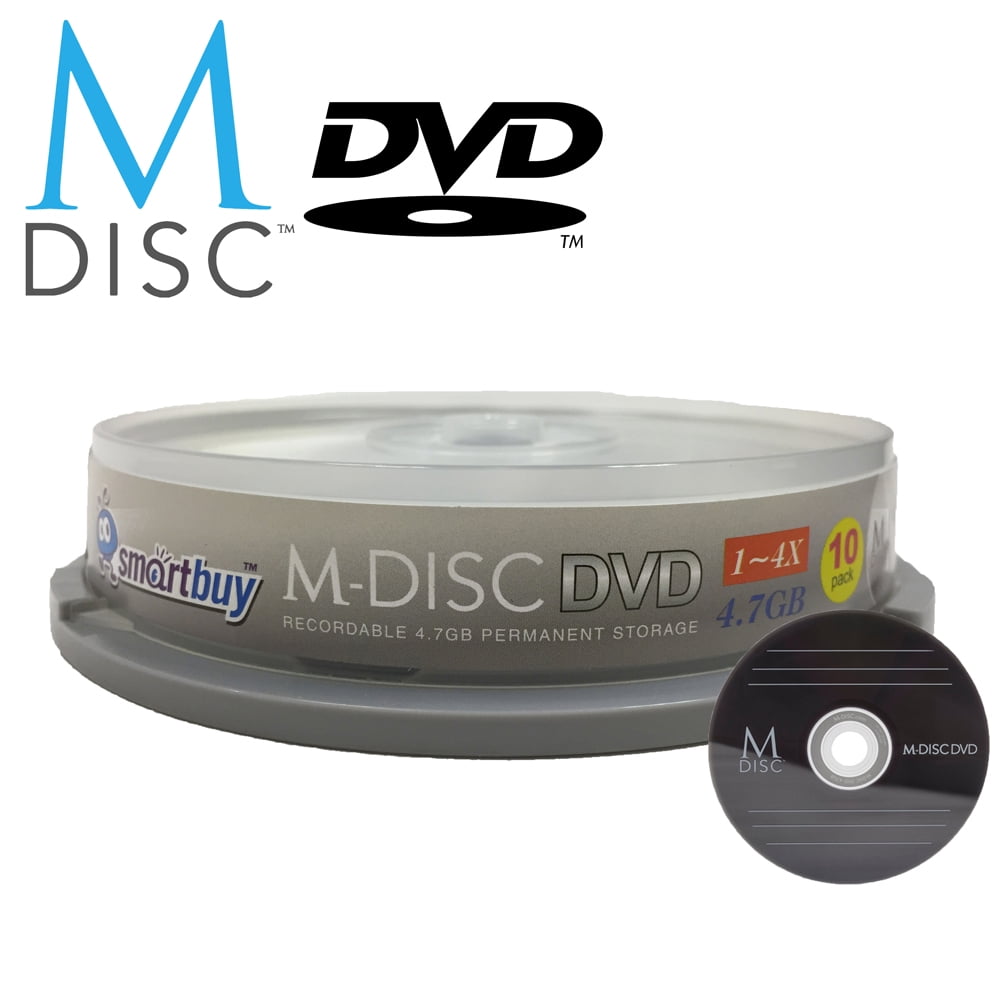 10 Pack Smartbuy MDisc DVD 4.7GB 4X HD 1000 Year Permanent Recordable