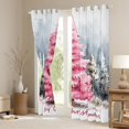 thumbnail image 3 of Manfei Pink Xmas Tree Curtains Pack of 2 (42x84 Each) for Teen, Watercolor Artwork Curtains Blackout, Merry Christmas Bedroom Curtains, Window Curtains Home Decor, 3 of 6