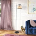thumbnail image 2 of IC INSTANT COACH Boho Rattan Floor lamp, Farmhouse Standing Light with ON/OFF Switch E26 Lights for Bedrooms Living Room, 2 of 7