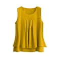 thumbnail image 3 of yillto Women Plus Size Dressy Tank Sleeveless Office Tops Casual Business Work Crewneck Pleated Shirts, 3 of 7