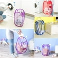 thumbnail image 5 of 4 Pack Collapsible Laundry Basket - Foldable Portable Mesh Dirty Clothes Basket for Bedroom/Kids Room/College Dormitory and Travel (B), 5 of 6