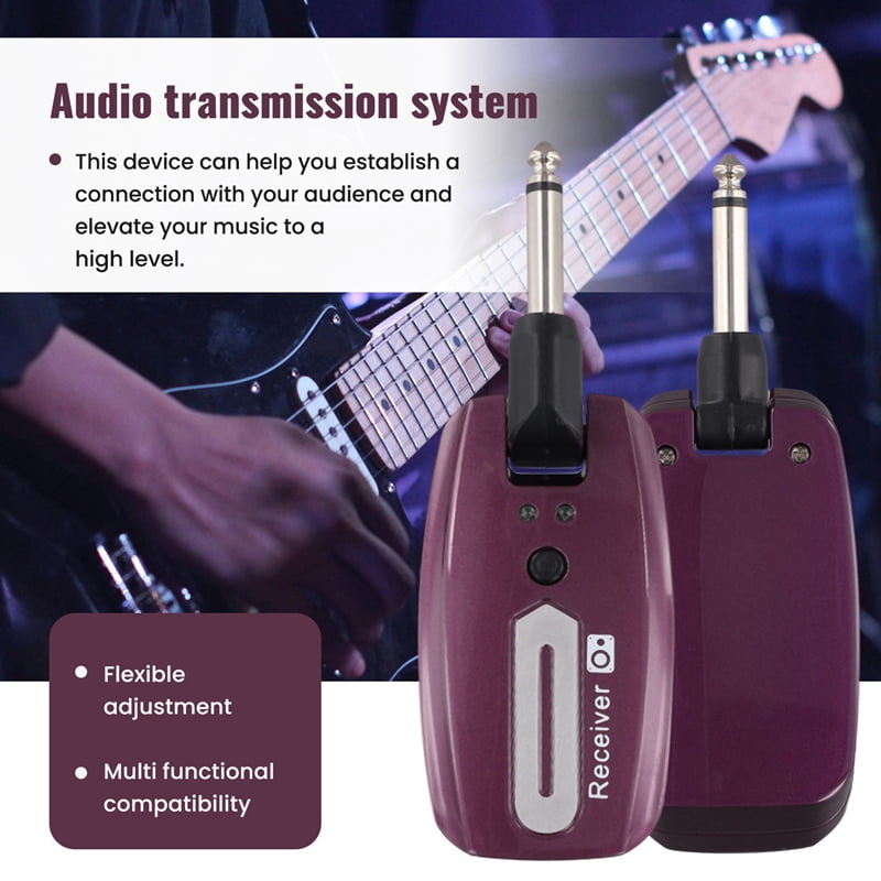 Guitar Wireless System USB Rechargeable Wireless Guitar Transmitter Receiver Electric Guitar Bass Wireless System,C