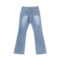thumbnail image 6 of Bootcut Jeans for Women Y2K Baggy Stretchy Low Waisted Vintage Flare Jeans Button Closure Trendy Versatile Wide Leg Denim Pants with Pockets Light Blue M, 6 of 7
