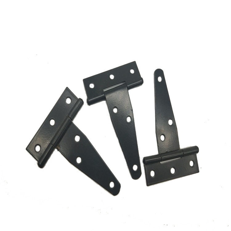6 Inch TStrap Shed Door Hinges Heavy Duty ,Black Tee Hinge for Wooden Fences,Yard Door,Barn