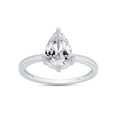 thumbnail image 3 of AFFY 1.90CT 7X9MM Pear Shape Moissanite Diamond Solitaire Ring for Women 14K White Gold over Silver-9.5, 3 of 6