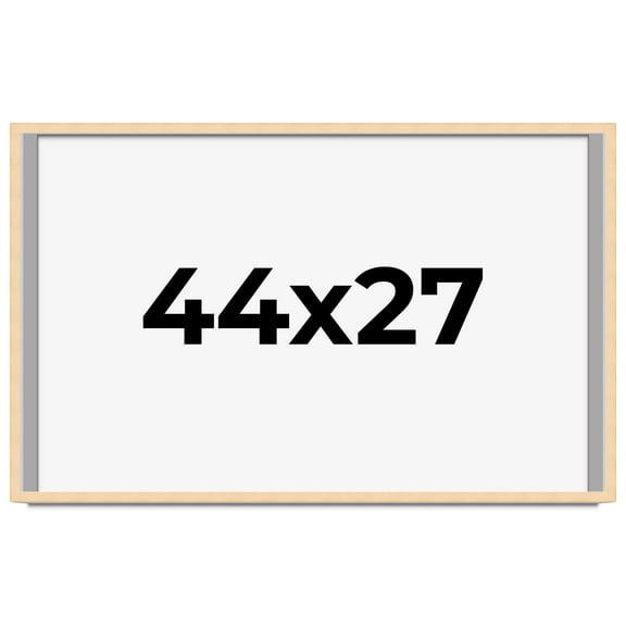 44x27 Frame Natural Wood Picture Frame | 0.75 Inch Moulding Width | with UV Acrylic Plexiglass,