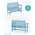 thumbnail image 3 of SERWALL Outdoor Bench for 2-Person, Weather-Resistant HDPE with Aluminum Reinforcement, Supports 660 lbs, Comfortable Seating for Patio, Garden, and Porch, 3 of 9