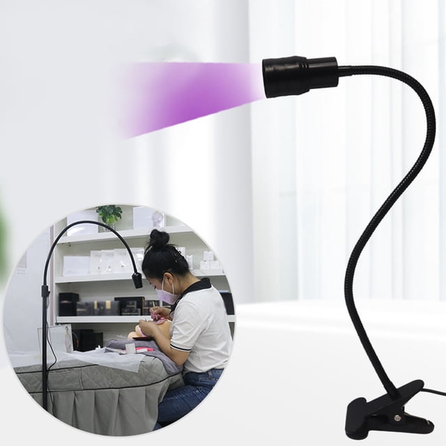 Lámpara UV Para Extensión De Pestañas, Secador De Pegamento Para Pestañas LED UV Con Cuello De Cisne De 5 W Con Haz Ajustable, Curado Rápido De 2 A 5 Segundos